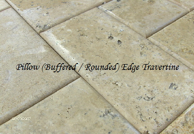 buffered edge travertine