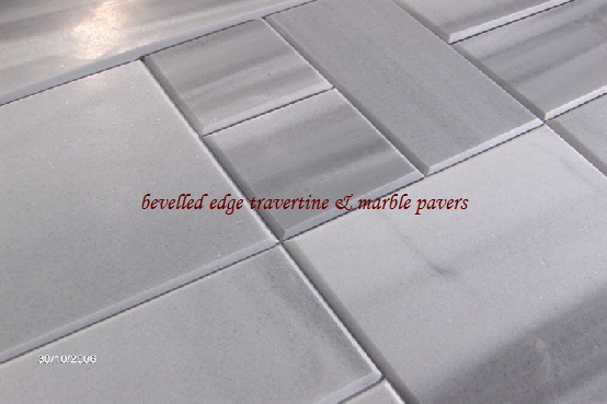 bevelled edge travertine & marble pavers