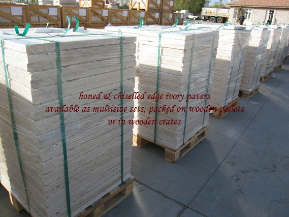honed & chiselled edge ivory pavers