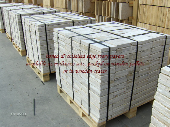 honed & chiselled edge ivory pavers